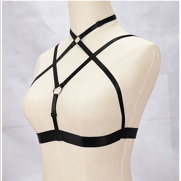 Harness Elastic Cupless Cage Bra Hollow Out Strapp - Picture 2 of 3